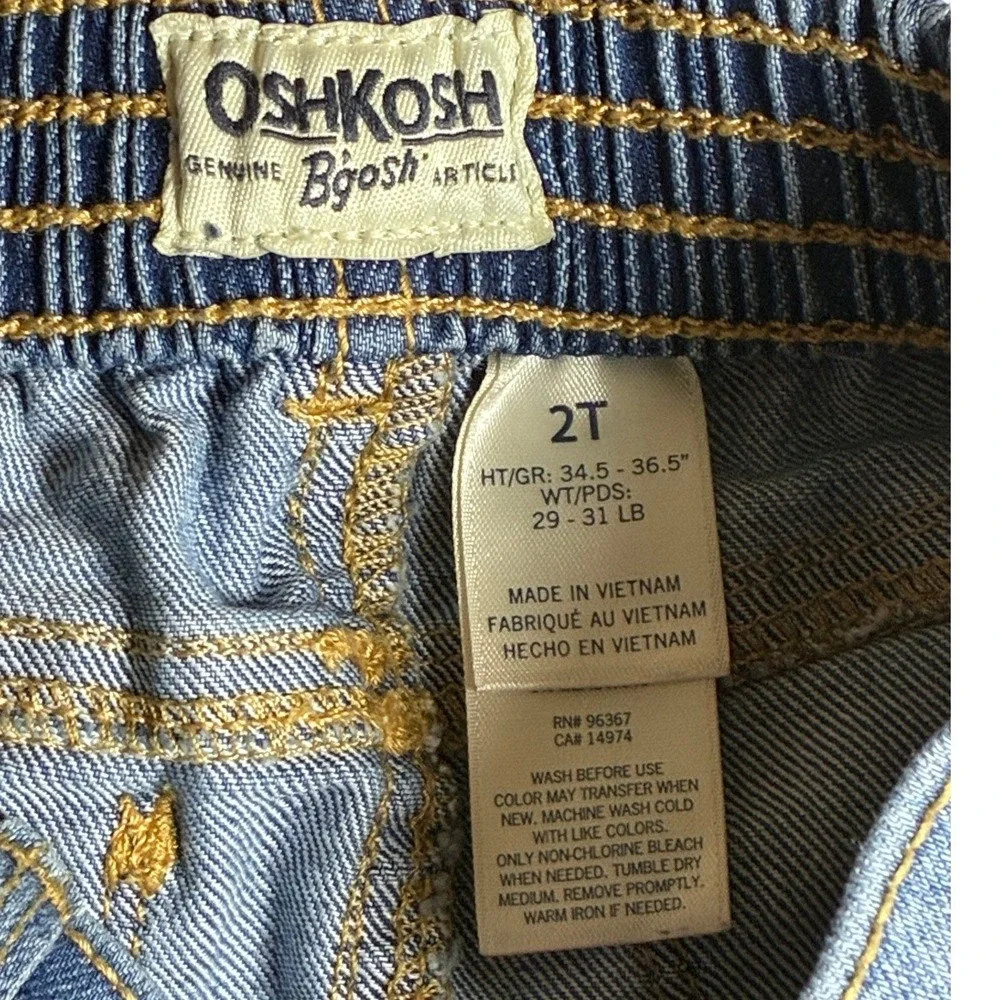 OshKosh B'gosh Toddler Girls Blue Denim Ruffle Hem Tiered Jean Skirt Size 2T